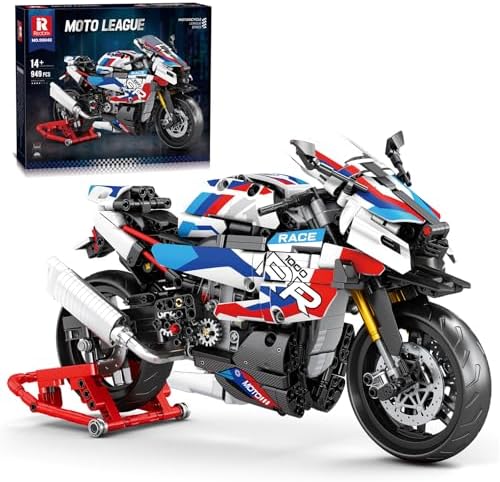 Reobrix BMW M 1000 RR Motorcycle Building Block Set, 1:8 Scale Motorcycle Model Kit, Motorbike Building Toy Gift for Kids 8+ and Adults, 949 PCS