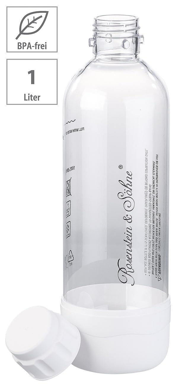 Rosenstein & Söhne gasatore d'acqua: bottiglia in PET per Dispenser di bevande, 1 litro (soda spruzzatore con bottiglia d'acqua, soda streamer, stream)