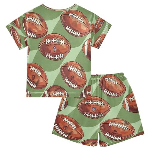 senya Short Sleeve Pajamas Sets Summer Cotton Sleepwear Rugby Tile Green Rugby Shadow2