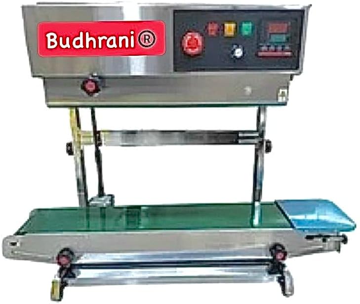 Budhrani By Master Machines Heavy Duty Continuous Vertical With Stand Ss Band Sealer, Automatic Band Sealing Machine, Automatic Packaging Machine - 1 Year Warranty Mm-04