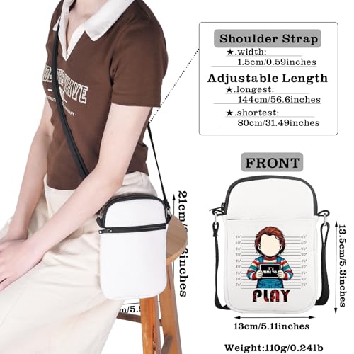 CMNIM Horror Movie Merchandise Gifts Scary Horror Characters Mini Crossbody Bag It’s Time To Play Horror Fans Gifts For BFF3