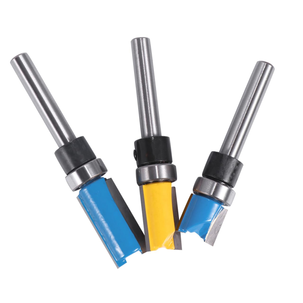 SOLUSTRE 3pcs 1/4 Inch Handle Straight Bit Flush Trim Router Bit for Woodworking Flush Trim Tool Wood Milling Cutter Carpentry Tool