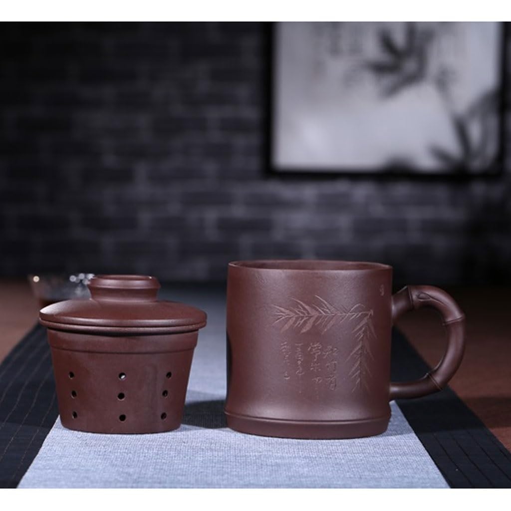 Tasse à thé Tasse à thé avec Filtre à Doublure, Tasse à Sable Violet, Grande Tasse à Eau for Infusion de thé, Service à thé de Bureau Fait à la Main, 450 ML Tasses à thé réutilisables