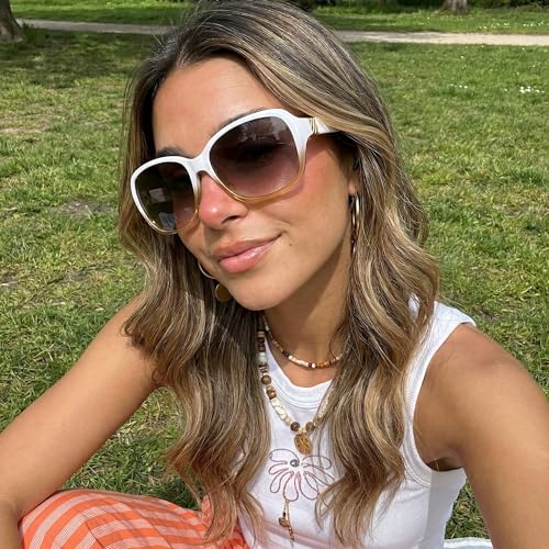 Image of SIPHEW Polarized Sunglasses for Women | Vintage Square Sunglasses w UV400 Protection | Womens Wraparound Shade