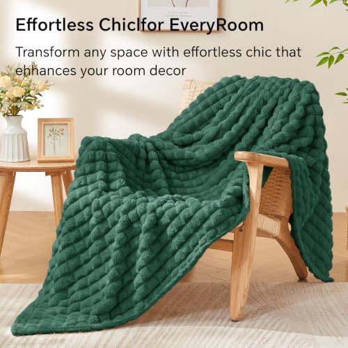 Image of BEDELITE Emerald Green Fleece Throw Blanket for Couch, 50x60 Inches