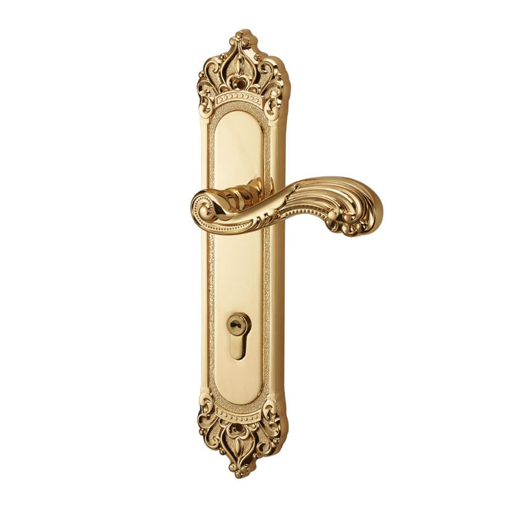 Serrure en laiton haut de gamme pour porte en bois massif noble