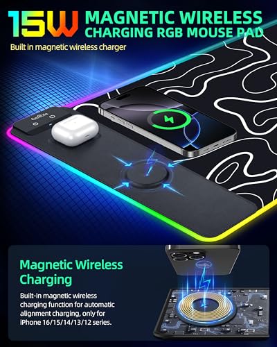 Tapis de souris de jeu RVB étanche avec 13 modes d'éclairage pour PC - 2