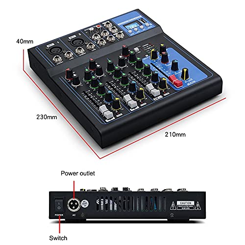 WanuigH Audio-Mixer 4-kanaals Bluetooth DJ-Mic-USB-drive spelen-compensatie aanpassing audiomic Contrl Eenvoudige… - Image 8
