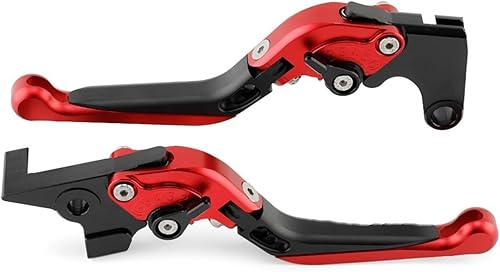 Palancas de embrague de freno plegable para motocicleta para Yamaha MT09 MT 07 2021 para Tracer 900 700 XJ6 FZ6 FZ8 XSR (Color negro y rojo)