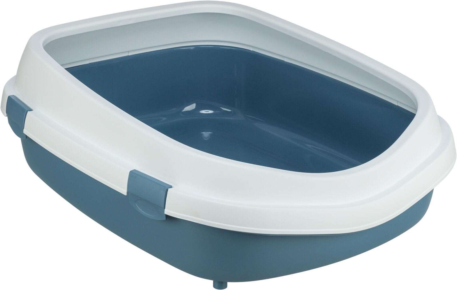 TRIXIE - Primo XXL Litter Tray with Blue/White Rim - Material: Plastic - Colour: Beige/Burgundy/Cream
