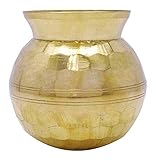 Indian Gold Tone Brass Lota Prayer Temple Pooja Kalash Water Storage Pot