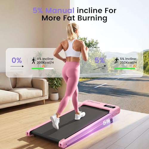 Image of ANCHEER Walking Pad with Vibration Plate, Under Desk Treadmill with Incline | 2.5HP Compact Portable Treadmills for Home Small Spaces, Office, Walking Vibration Pad with Remote Control & LED Display
