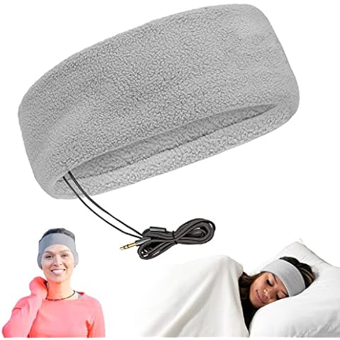 Fleece Sleep Headphones - Over Ear Headphones from CozyPhones | Ultra Thin Earphones for Side Sleepers, Meditation, Running, Laptop, and Phone - Gray Cover