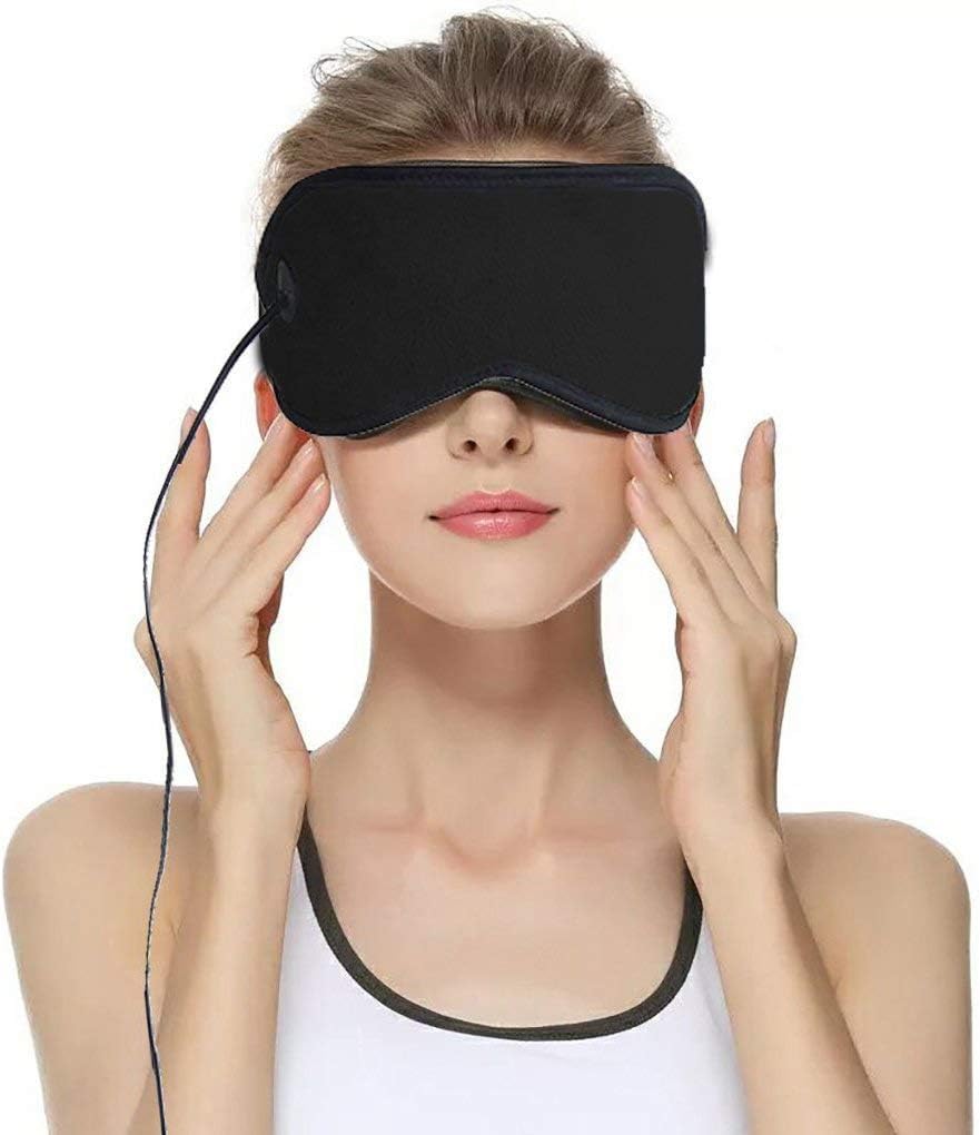 Portable Electric Heating Pad for Eyes, Portable USB Heated for Eyes, Sleep Mask, 3 Temperatures Control with 6.2 ft USB Cable,Eyes Mask for Puffy Eyes, Dry,Tired Eyes,Dark Circles