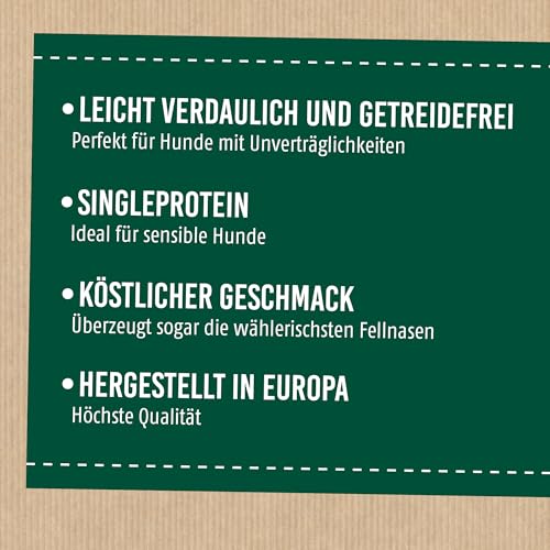 Christopherus Genuss PUR Getreidefreies Nassfutter für Hunde, Singleprotein, Hirsch, Vollnahrung, 6 x 800 g Dosen