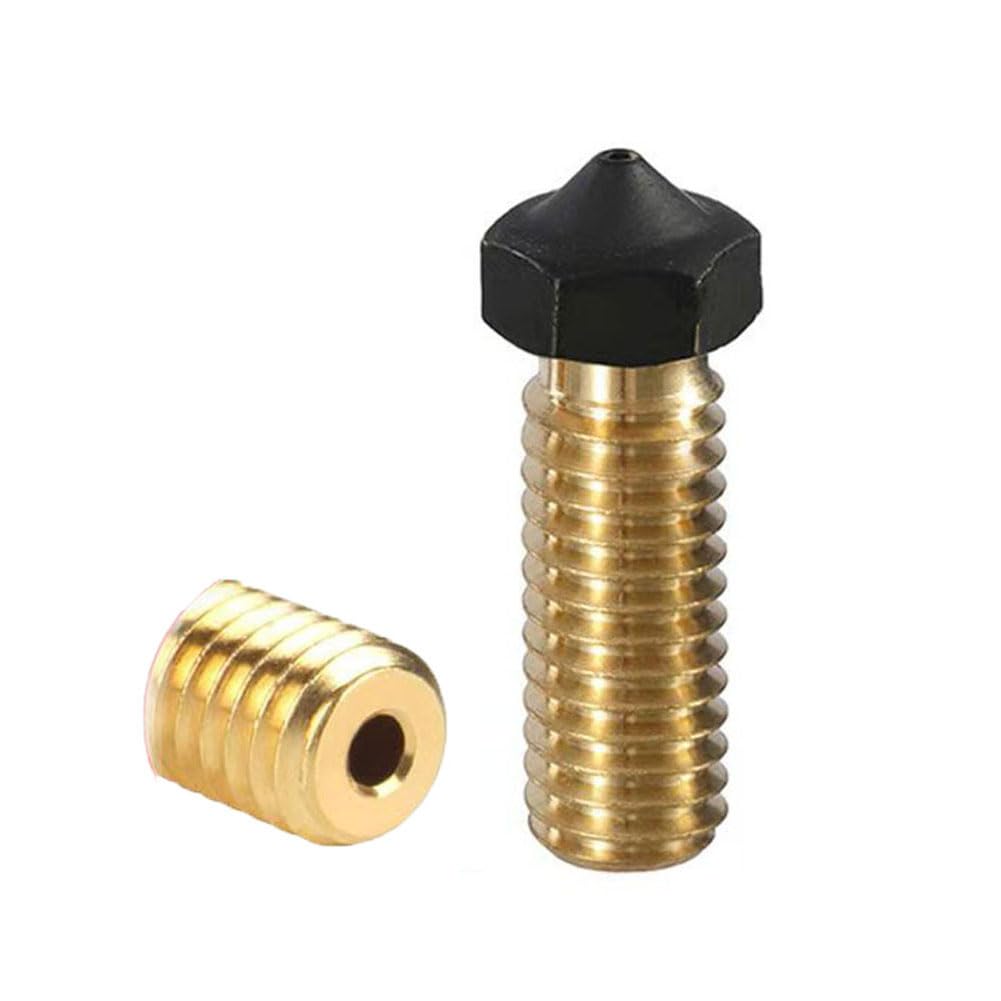 10/20 Stück 3D-Messing-Vulkandüse, Düse aus gehärtetem Stahl, M6-Gewindedüse 0,2–1,2 mm, M6-Druckkopf für 1,75 mm Filament, 3D-Druckerteile, Vulkan-Heizblock, J-Kopf, Hot-End-Extruder