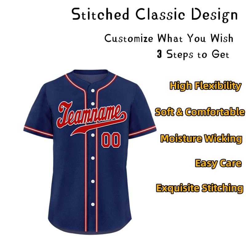 T-shirt de baseball classique personnalisé en jersey cousu/imprimé boutonné T-shirt personnalisé Hip Hop Sport Wear pour hommes, femmes, enfants