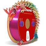 Reprapper PLA Filament 1.75mm 1KG – Red/Gold/Blue Tri Colour Silk PLA Filament, Multicolour Filament for 3D Printing, High Glossy Co-Extrusion 3D Printer Filament, Smooth & Easy Printing