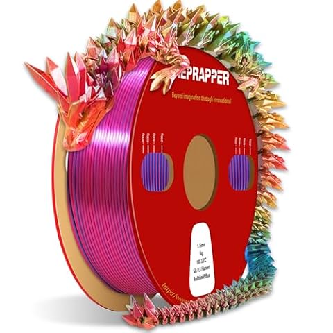 Reprapper PLA Filament 1.75mm 1KG – Red/Gold/Blue Tri Colour Silk PLA Filament, Multicolour Filament for 3D Printing, High Glossy Co-Extrusion 3D Printer Filament, Smooth & Easy Printing