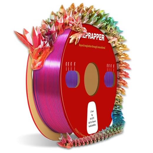 ⚡ Reprapper Triple Color Filament Coextrusion PLA Filament 1.75mm for 3D Printer, Multicolor Like Dual Color Rainbow PLA, 2.2lbs (1kg), Silk PLA Red/Gold/Blue