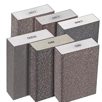 JJUNW 6 Stück Schleifschwamm Holz, 6 Verschiedene Schleifschwämme Wiederverwendbar Schleifklötze Handschleifer Schmirgelpapier Holz zum Polieren von Verschiedenen Materialien (60/80/100/120/180/220)