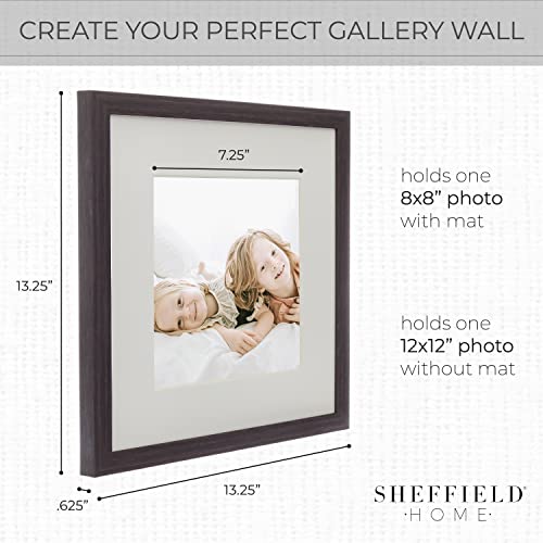 Sheffield Home 9 Piece Gallery Wall Frame Set, 12x12 Inch, Dark Oak by Sheffield Home - Image 3