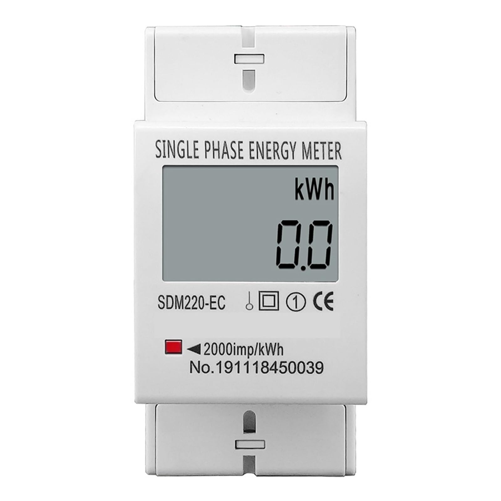Compteur électrique kWh DELURA monophasé 80A sur rail DIN pour suivi de consommation