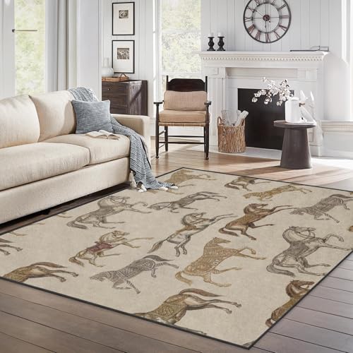 SOSIANTH 3x5 Washable Non-Slip Horse Equestrian Rug
