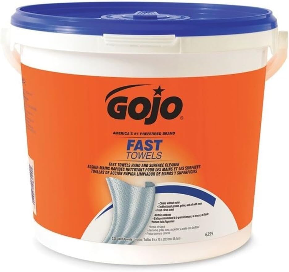 Fast Towels, Heavy Duty Wet Wipes, Citrus Scent, 2pk x 225ct - 6299-02