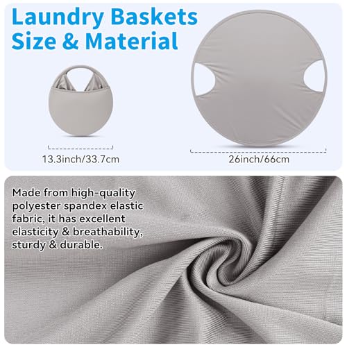 Fohil 2 Pack Collapsible Laundry Hamper, 26 Inch Collapsible Laundry Basket for Dirty Clothes Washing & Dryer Removal, Foldable Laundry Hamper Easy Storage of Laundry by Fohil - Image 3