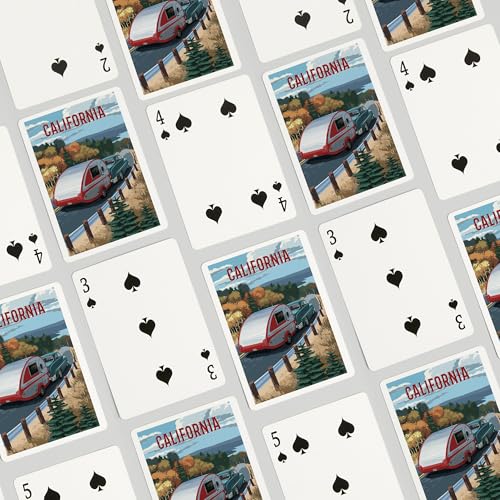 Lantern Press California, retro camper, 52 cartas póker miniatura 4