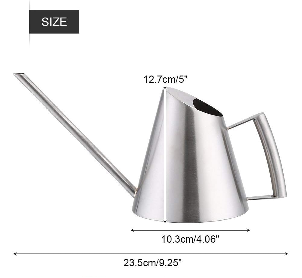 400ml Watering Can, Stainless Steel Long Spout Watering Pot, Mini Modern, Brushed Sliver Flower Plant Watering Can Pot, Gardening Tool for for Home Office