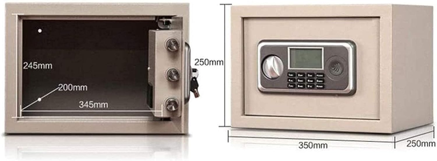 Wall Safes Security Lock es Passports Includes 2 Emergency Keys Home Office Steel Digital Electronic Safe for Storing Valuables (Color White Size 25x35x25)