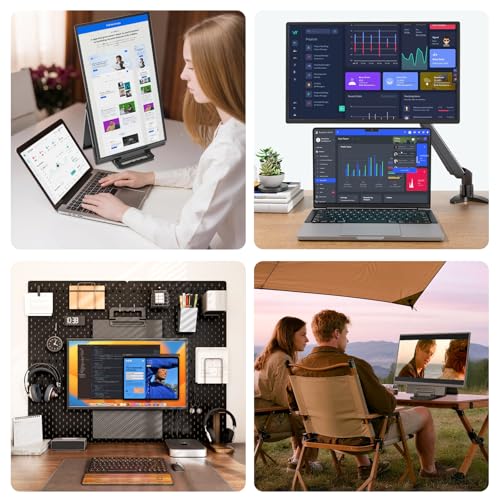 Image of 24 inch Large Portable Monitor, IPS USB-C HDMI Work Home Gaming Second Monitor 4.2 inch Height & 90 Rotation Adjustable Stand for Laptop, MacBook, Phones, PS4&5, Switch Xbox