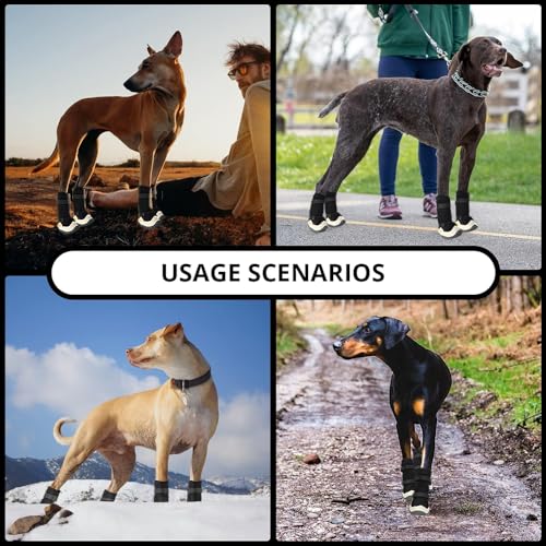 Dog Shoes for Hot Pavement Anti-Slip Dog Boots Waterproof Dog Shoes for Small to Large Dogs with Reflective Straps Pet Dog Boots for Hiking.4Pcs Soft Breathable Paw Protectors for Dogs by MUSIMC - Image 3