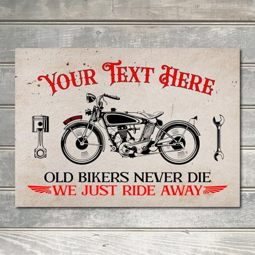 Image of PERSONALISED Motorcycle Sign Bike Custom Name Gift Wall Art Decor Metal Plaque