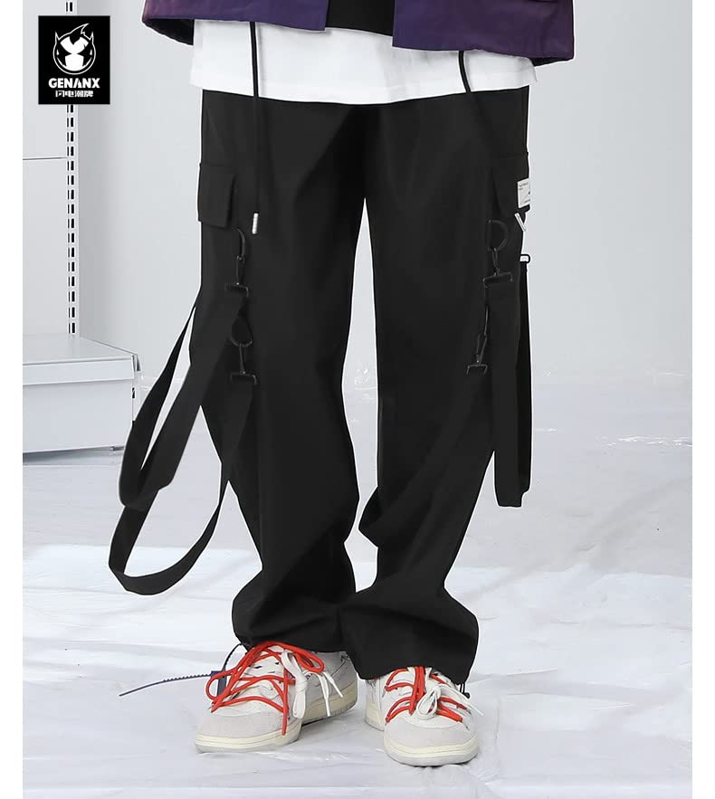 Unisex Baggy Cargo Pants for Men and Women Cool Streetwear Trouser Plus Size Y2K Pants with Flap Pockets2