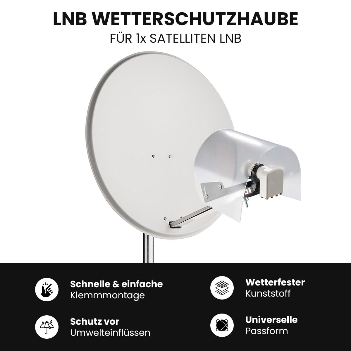 [ Test très bien, note 1.2 *] GSS LNB Capuchon de protection contre les intempéries pour 1 LNB, LMB Housse de protection contre les intempéries Protection contre la grêle, la neige, la pluie, LMB