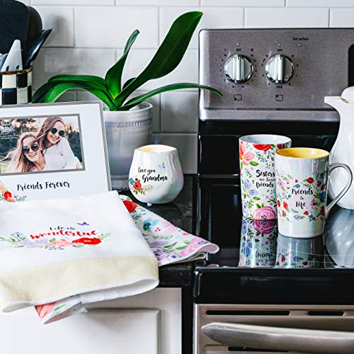 Pavilion Gift Company Love You Grandma-8 Oz 100% Soy Wax Candle With Cotton Wick In Stoneware Vessel Serenity Scented, White #TOP3