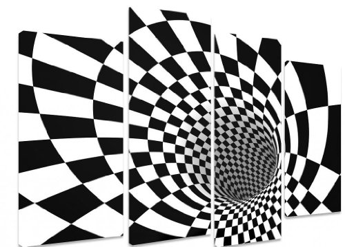 Cuadros túnel ilusión óptica + arte en lienzo Arte imagen, 4 Panel - Size 101cm x 71cm (40"x28")