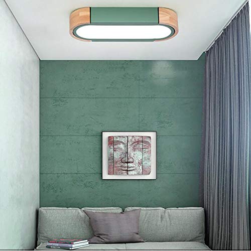 Plafonnier LED vert moderne rectangle graduable avec télécommande pour cuisine