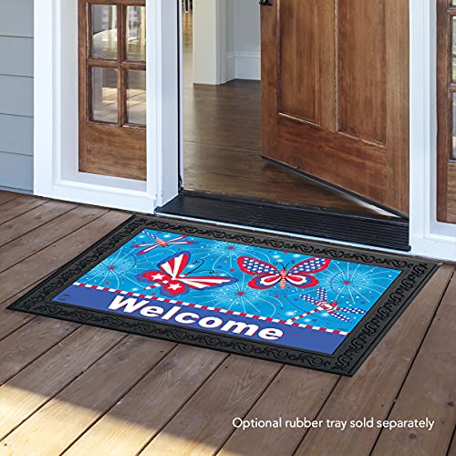 Briarwood Lane American Butterflies Patriotic Doormat Indoor Outdoor 30" X 18" #TOP1