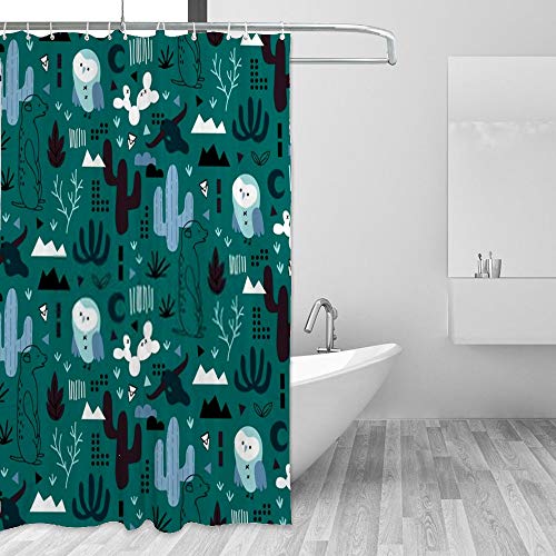Rideau de douche imperméable beige 150x180 animaux du désert
