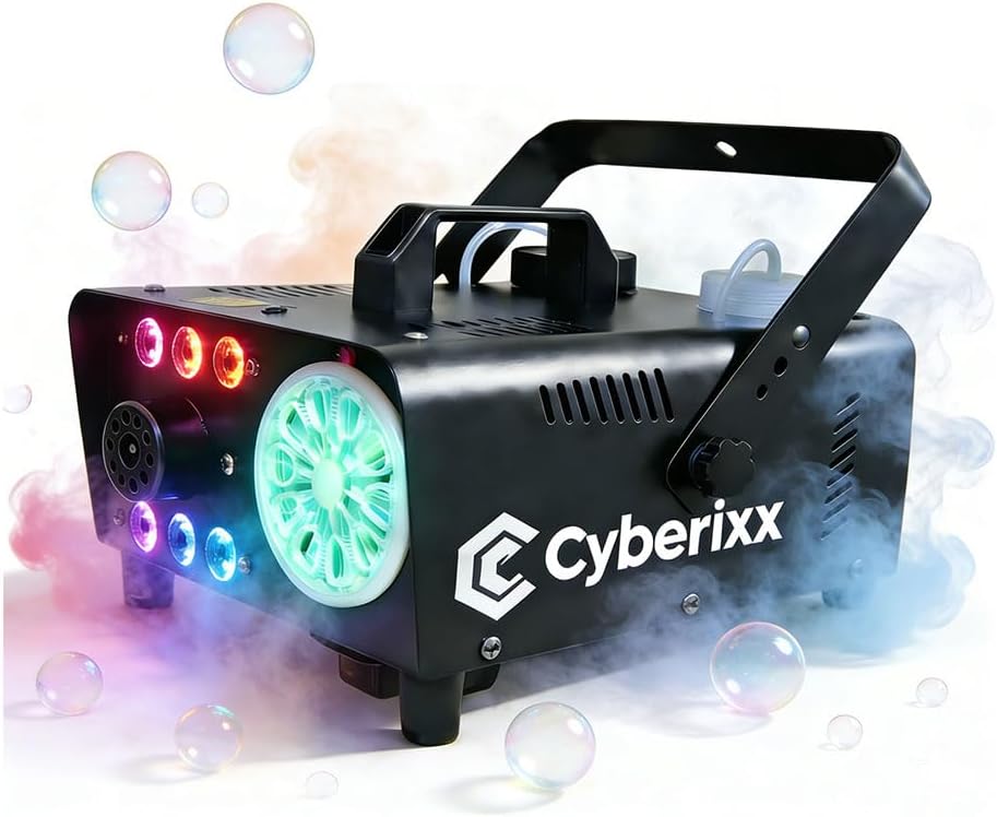 700w Led Bubble Fog Machine with RGB 6 Lights 2 in 1 Multi Color Effects Remote Control Bubble Smoke Machine for Christmas Weddings Parties