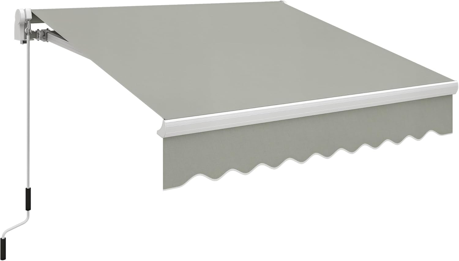 Outsunny 8' x 7' Patio Retractable Awning, Manual Exterior Sun Shade Deck Window Cover, Gray