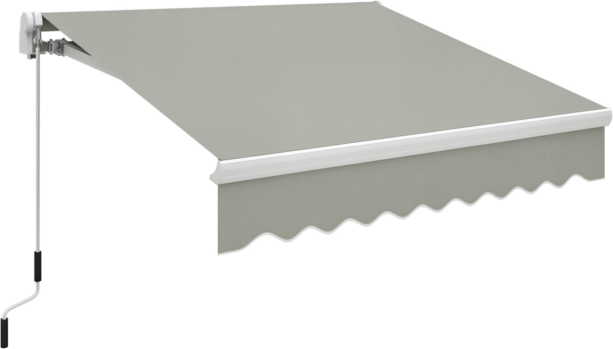 Outsunny 8' x 7' Patio Retractable Awning, Manual Exterior Sun Shade Deck Window Cover, Gray