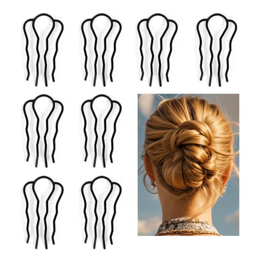 8 Piece Metal Hair Fork Clip Hair Side Combs Hair