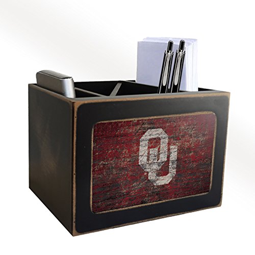 Fan Creations Oklahoma Sooners Distressed Team Logo Desktop Organizer with Color