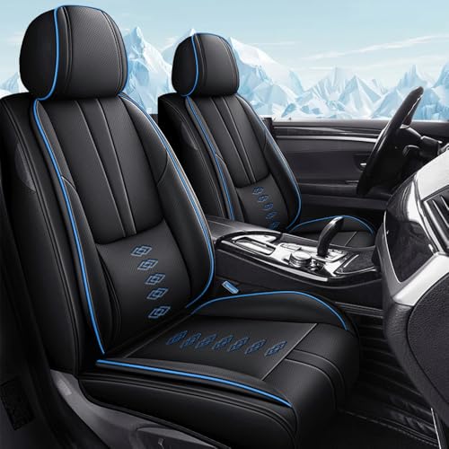 Image of Car Seat Covers for Toyota Camry 2012-2025 2026,Waterproof Leather Seat Covers 2-Seats Standard,Car Interior Accessories with Airbag,Car Seat Protectors for Camry(Black+Blue)