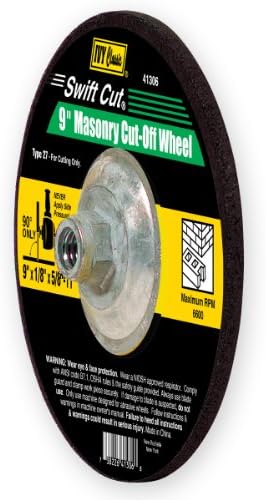 IVY Classic Swift Cut 4-1/2-Inch Masonry Cutting Wheel - 1/8" Width, 5/8"-11 Arbor, For Angle Grinders